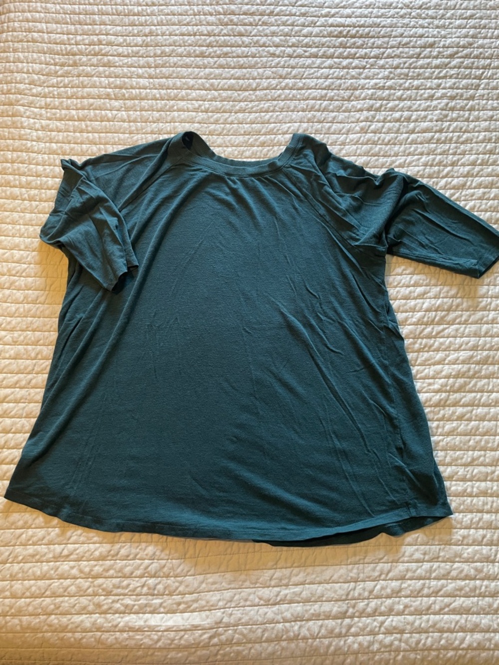 Women's Teal 3/4 Sleeve Crew Neck Top
